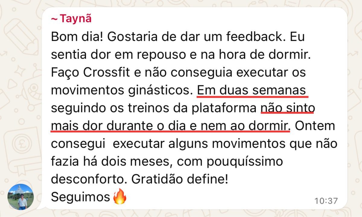 Print de mensagem real de aluno do protocolo