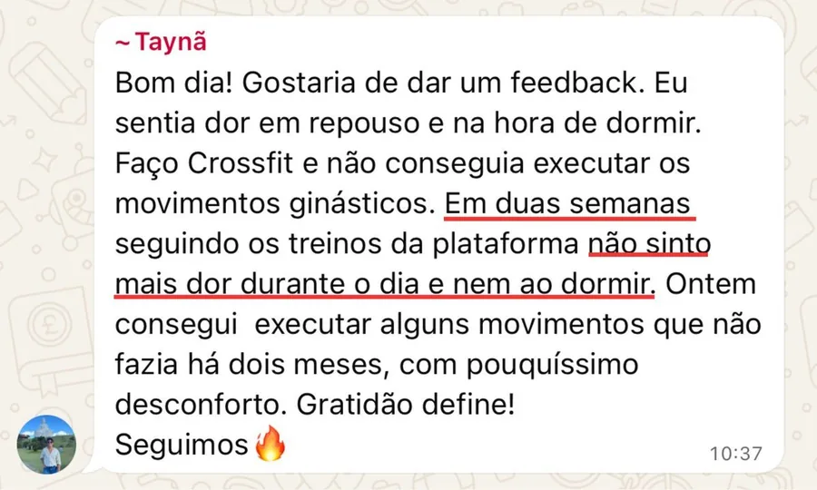 Print de mensagem real de aluno do protocolo