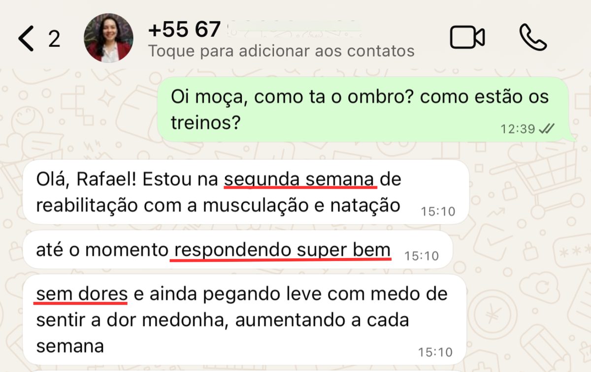 Print de mensagem real de aluno do protocolo