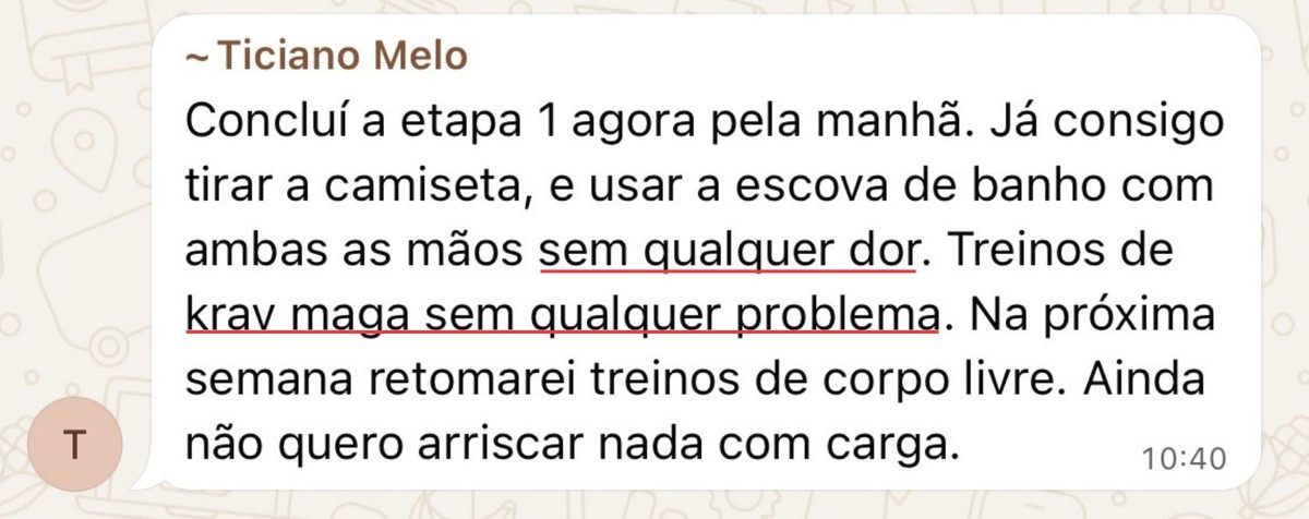 Print de mensagem real de aluno do protocolo